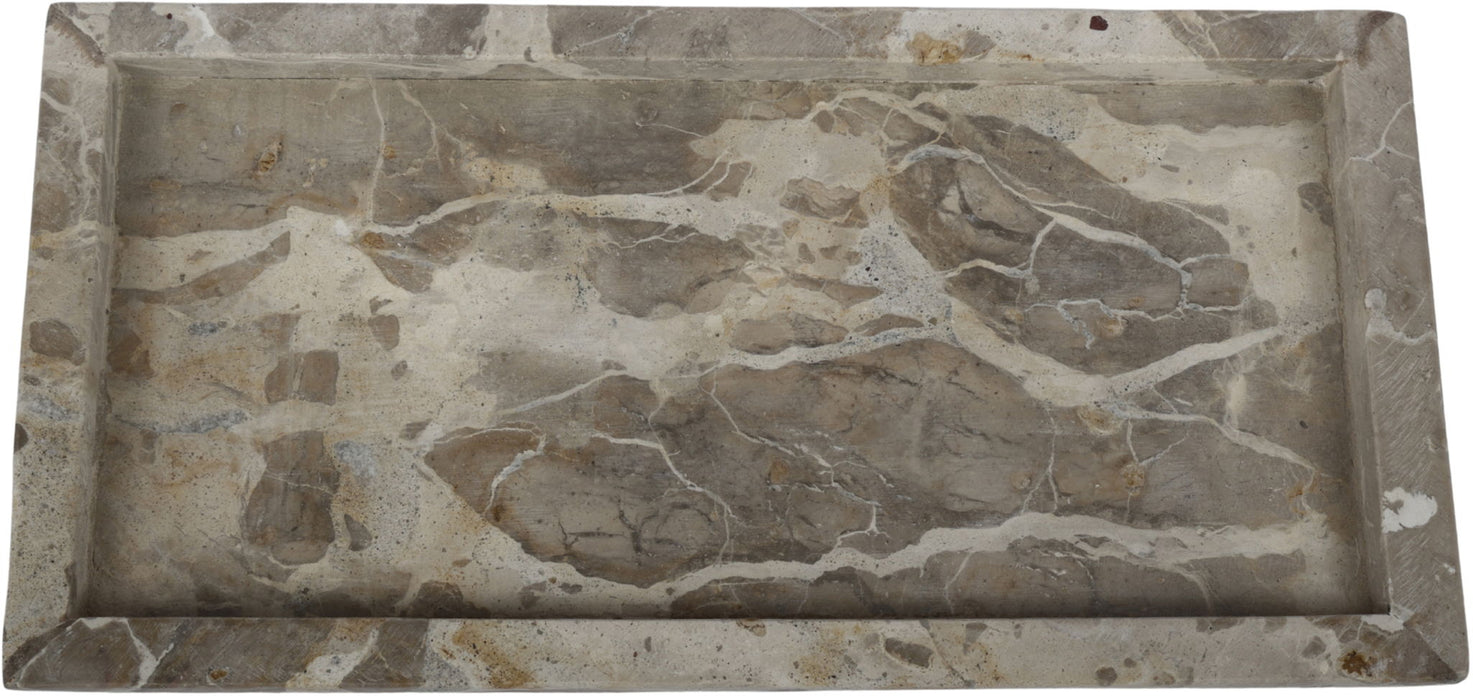 Marble tray by Meridian Furniture with a sleek, polished surface and rounded edges, ideal for decorative or serving use.
