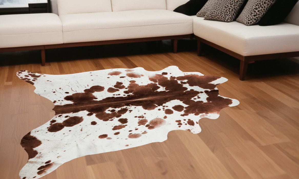 72" x 84" Cowhide - Rug - Brown White