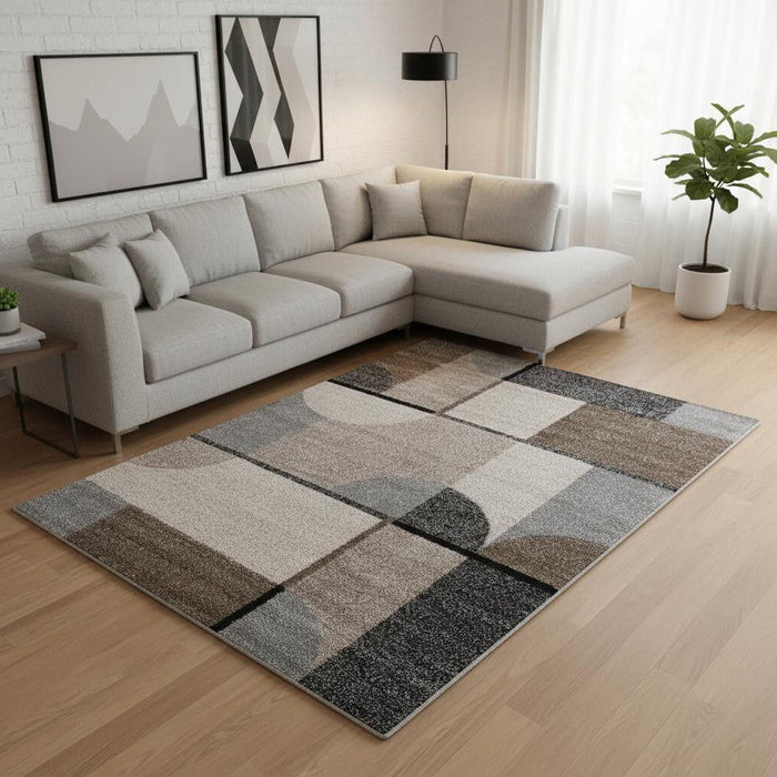 8' X 11' Geometric Area Rug (660320) - Cream / Gray / Brown