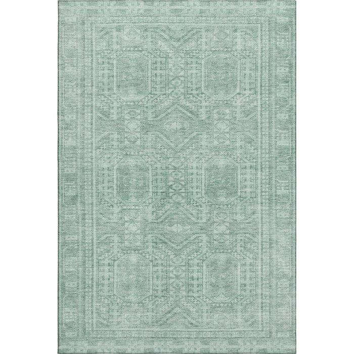 10' X 14' Geometric Washable Area Rug With UV Protection (708151) - Teal / Aqua