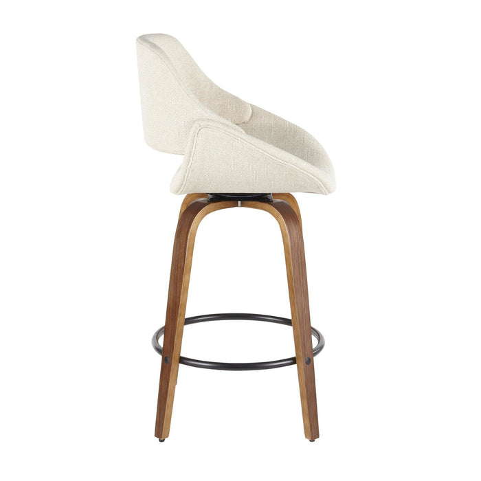 Fabrizzi - Counter Stool - Walnut Round Base (Set of 2)