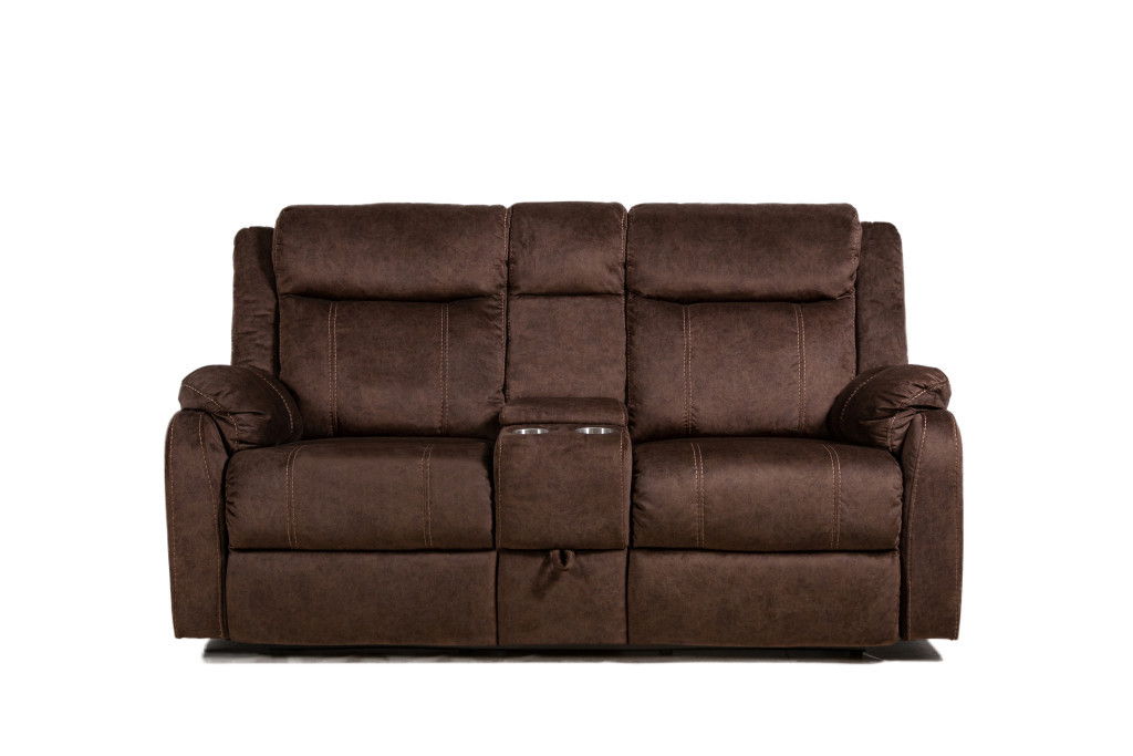 Manual Reclining Loveseat With Storage - Dark Brown