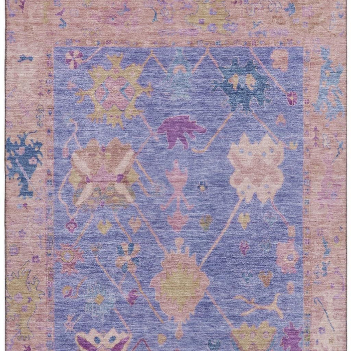 10' X 14' Oriental Washable Area Rug With UV Protection (714979) - Purple / Blue