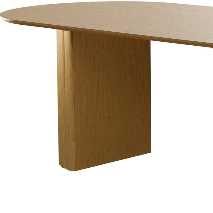 86'' Double Pedestal Base Oval Wood Dining Table - Natural