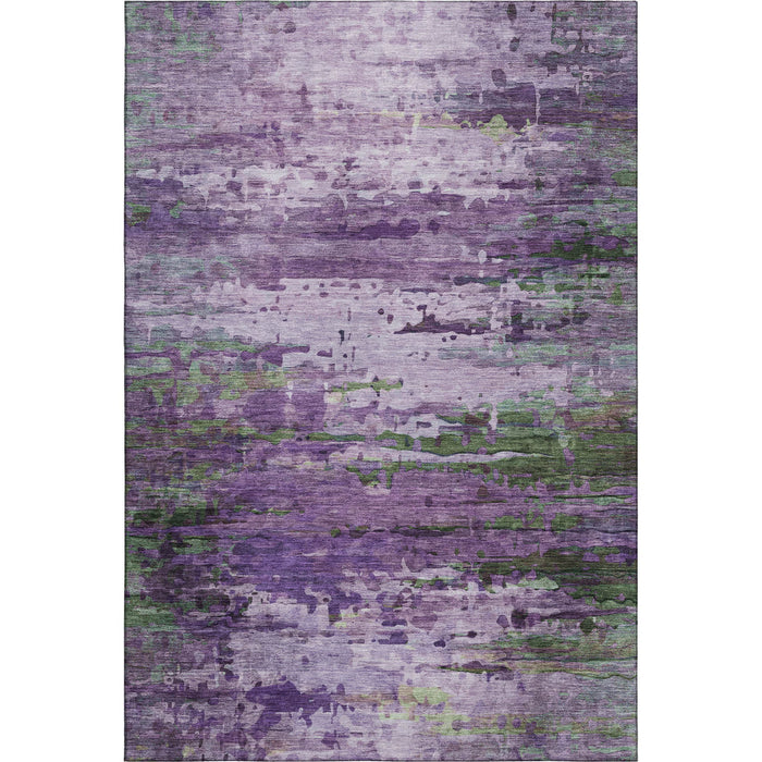 10' X 14' Abstract Washable Area Rug With UV Protection (715459) - Purple / Green