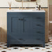 Giga bathroom vanity with ceramic sink, ample storage, 2 soft-close doors, and 5 drawers in modern design.