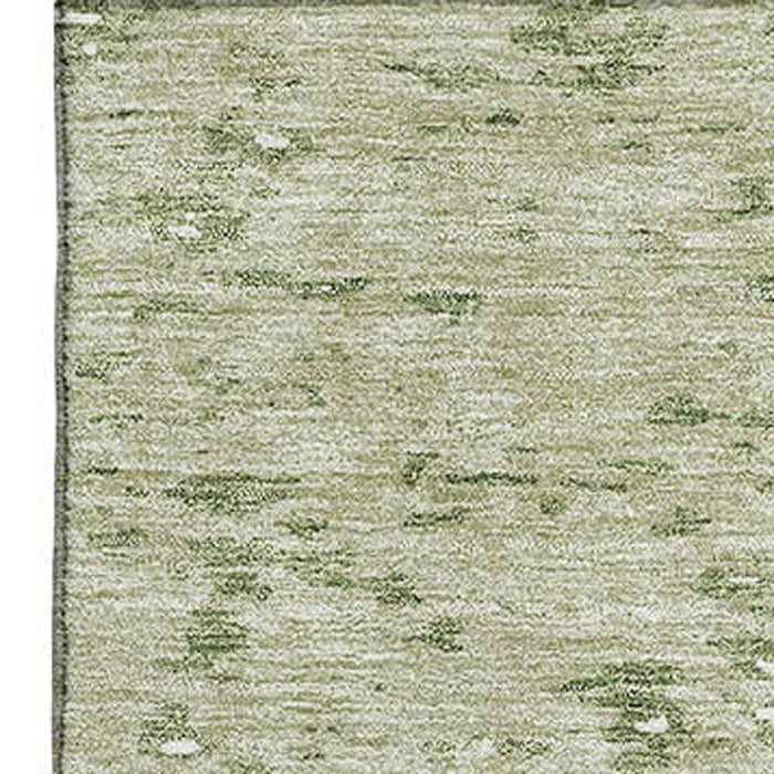 10' X 14' Abstract Washable Area Rug With UV Protection (675204) - Artichoke Green / Ivory