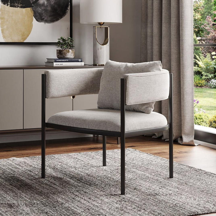 Cotton Blend Metal Lounge Chair Toss Pillow (Set of 2) - Gray / Black