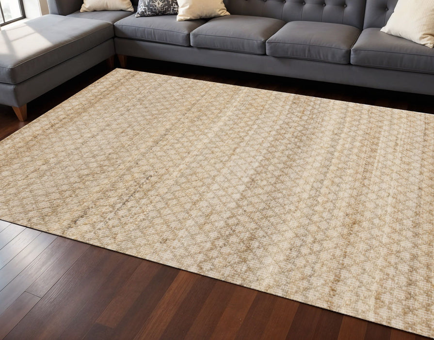8' X 11' Jute Geometric Hand Woven Area Rug (661336) - Beige / Light Brown