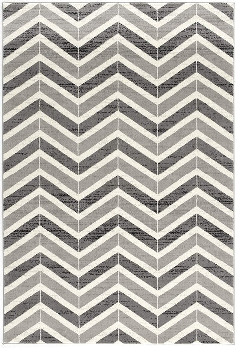 8' x 11' Chevron Dhurrie Area Rug - Gray