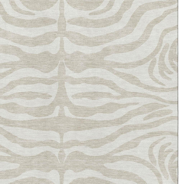 10' X 14' Animal Print Washable Area Rug With UV Protection (681737) - Beige / Ivory