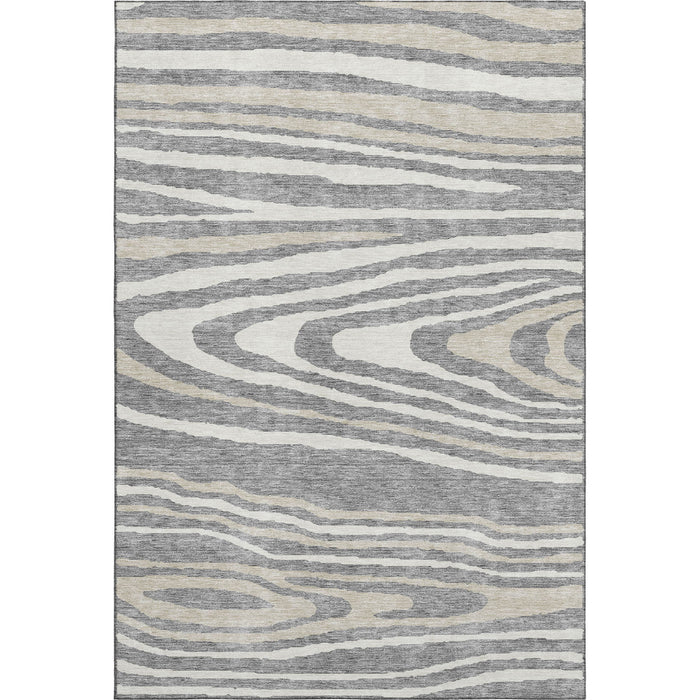 10' X 14' Woodland Lodge Washable Area Rug With UV Protection (676974) - Gray / Beige / Ivory