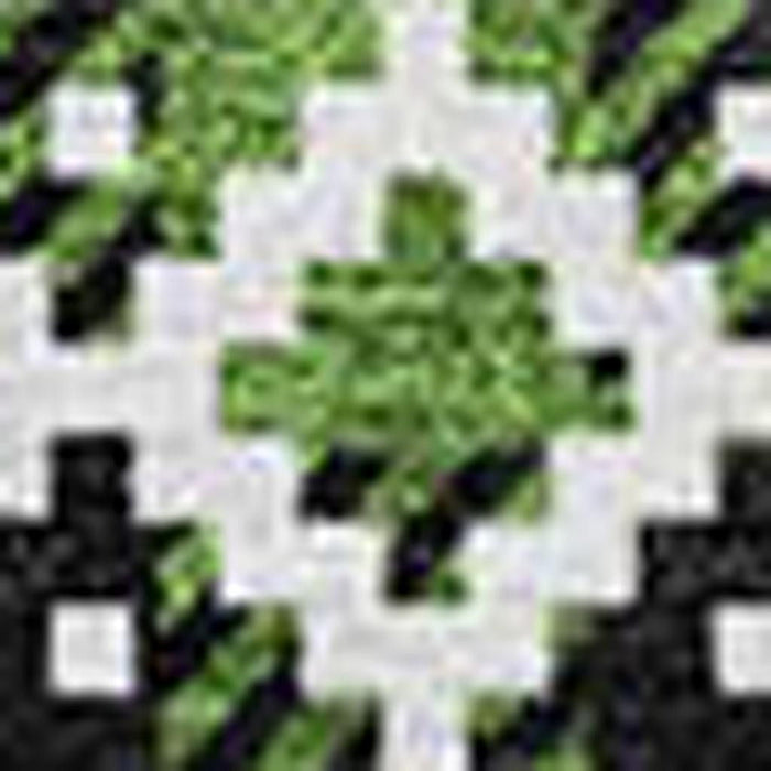 10' X 14' Abstract Geometric Washable Area Rug With UV Protection (701960) - Green / Ivory / Black