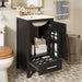 Giga bathroom vanity with ceramic sink, soft-close drawers, door organizer, drawer divider, and adjustable foot pads.