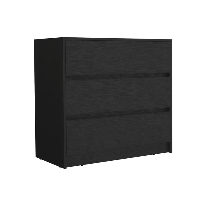 34" Three Drawer Dresser - Black