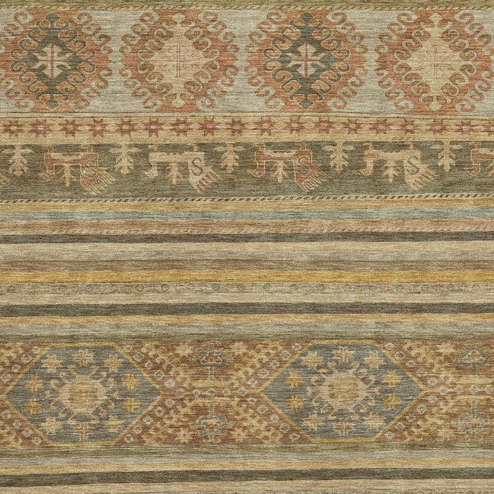 10' X 14' Medallion Washable Area Rug With UV Protection (695234) - Beige / Gold / Gray