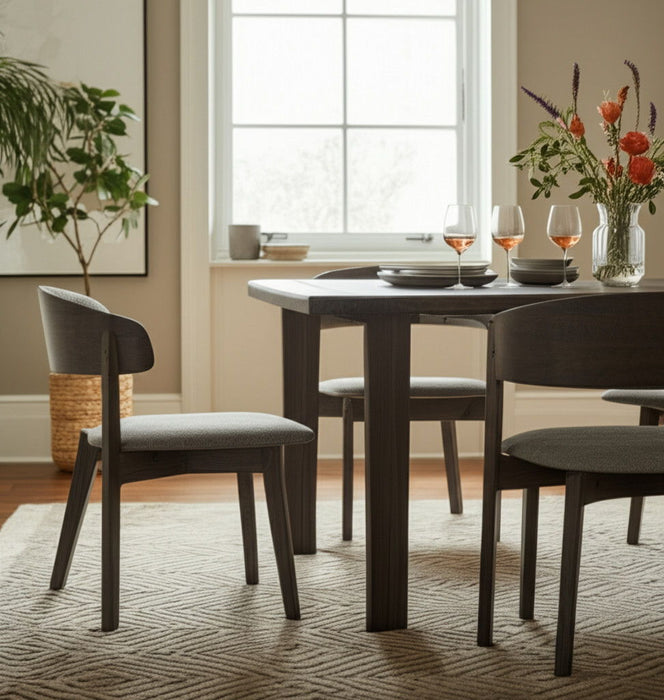 Upholstered Fabric Dining Room Arm Chairs (Set of 2) - Gray