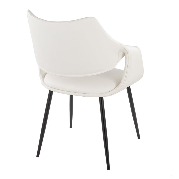 Curvo - High Back Upholstered Chair (Set of 2) - Black Metal Legs