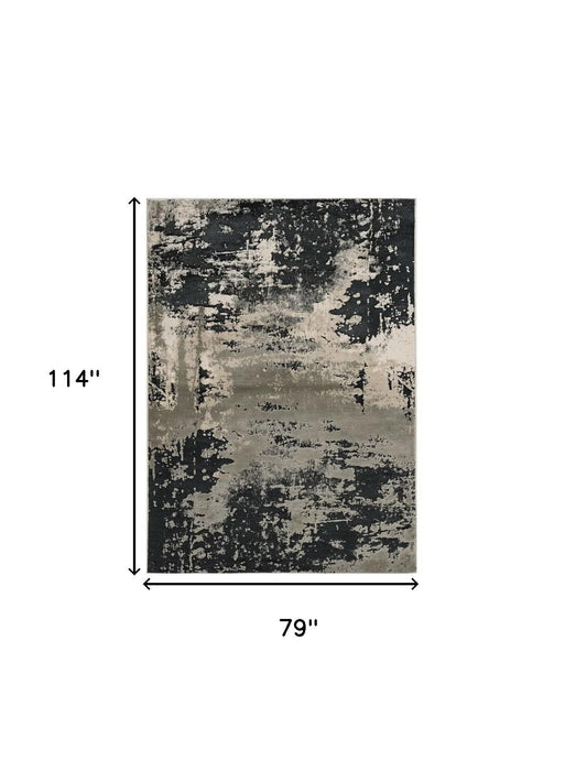 6' x 9' Area Rug - Black And Silver