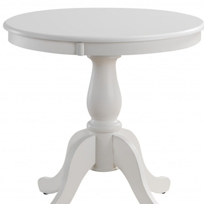 30" Rounded Solid Manufactured Wood Pedestal Base Dining Table - White