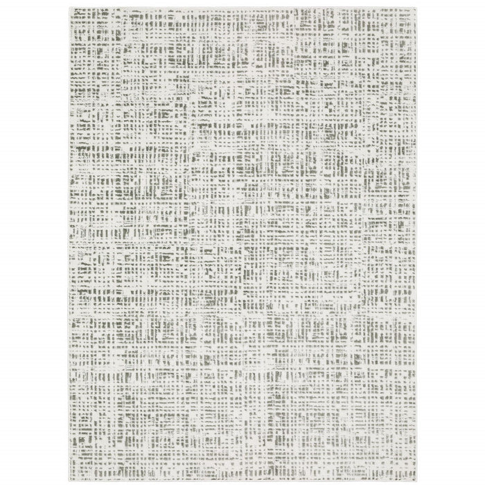 7' x 10' Abstract Power Loom Area Rug - White And Gray