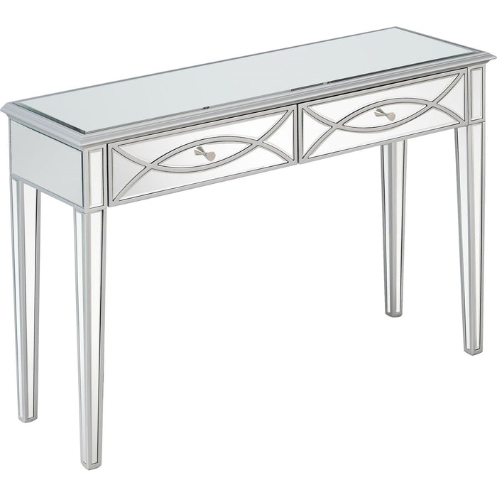 Glass Mirror Console Table - Silver