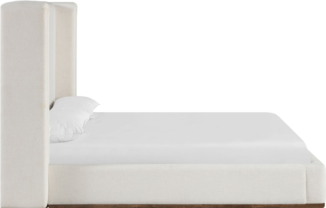 Solange - Linen Textured Fabric Upholstered Bed