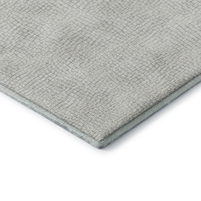10' X 14' Geometric Washable Area Rug With UV Protection (682937) - Silver / Ivory