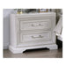Giga antique white 2-drawer storage nightstand with classic accent design, smooth surface, and elegant wood finish for bedroom decor