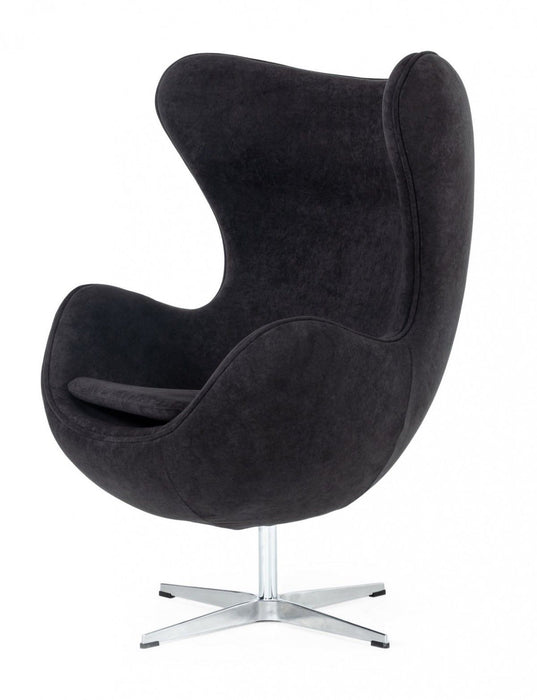 Stylish Mid Century Fabric Swivel Accent Chair - Black