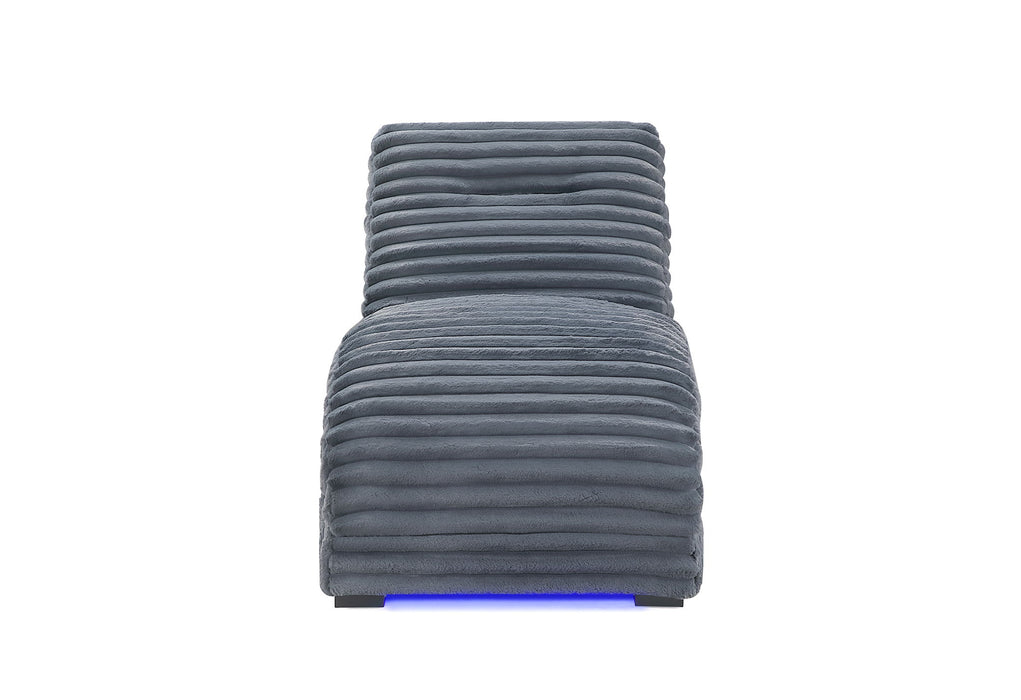 Dominic - Chaise With LED And USB - Gray