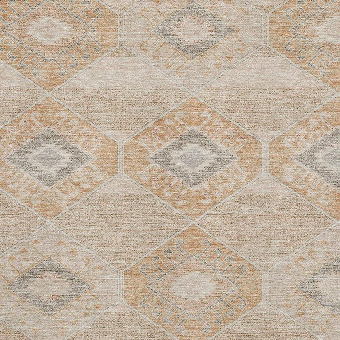 10' X 14' Geometric Washable Area Rug With UV Protection (705995) - Copper / Gray