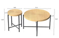 Giga coffee and end table set waterproof cover with distressed cylindrical design, rustic charm, and classic legs, set of 2.