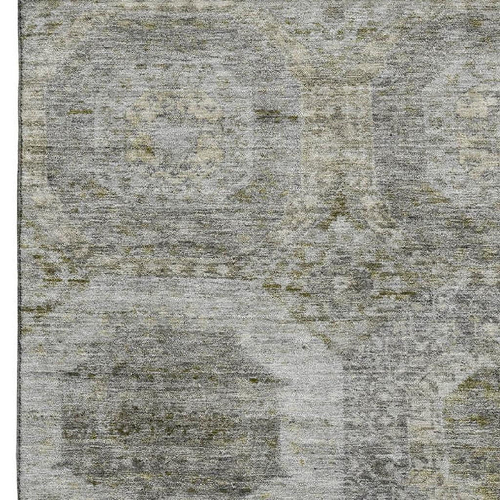 10' X 14' Abstract Geometric Washable Area Rug With UV Protection (708970) - Pewter / Gray / Beige