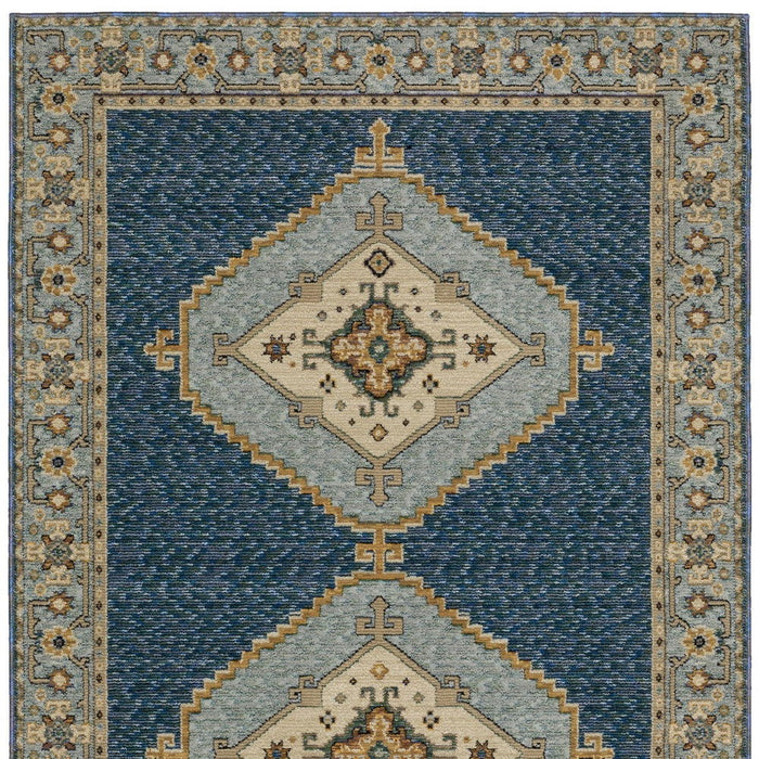 10' X 13' Medallion Area Rug - Blue And Gold