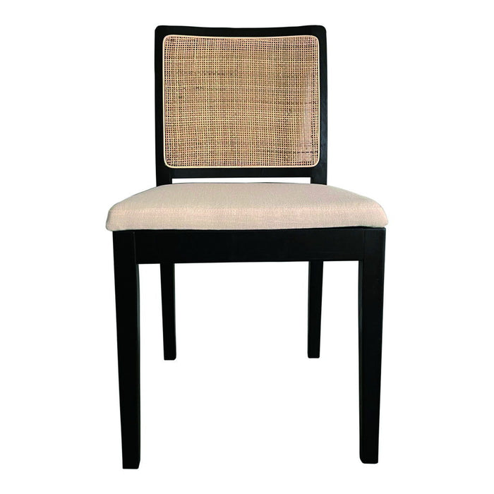 Upholstered Fabric Dining Side Chairs (Set of 2) - Black
