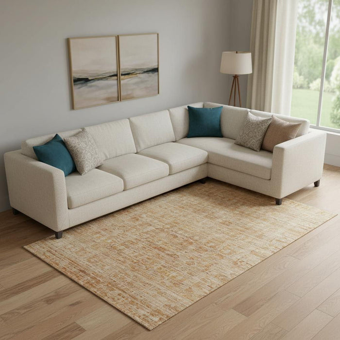 10' X 14' Oriental Washable Area Rug With UV Protection (700991) - Coral / Peach