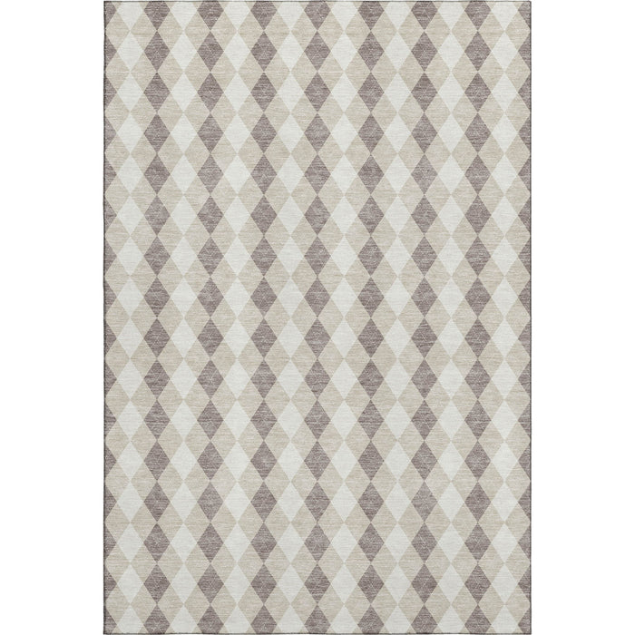 10' X 14' Geometric Washable Area Rug With UV Protection (701683) - Beige / Taupe / Ivory