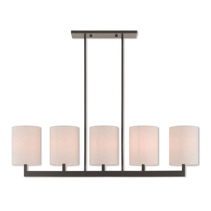 22" 5-Light Dimmable Chandelier With Shades - Bronze