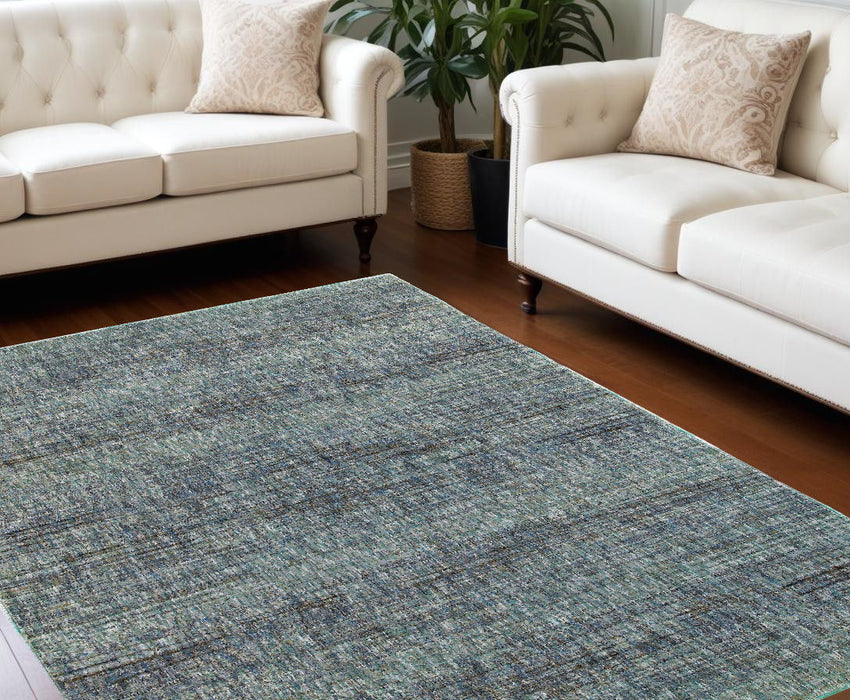 9' x 12' Power Loom Area Rug - Blue And Gray
