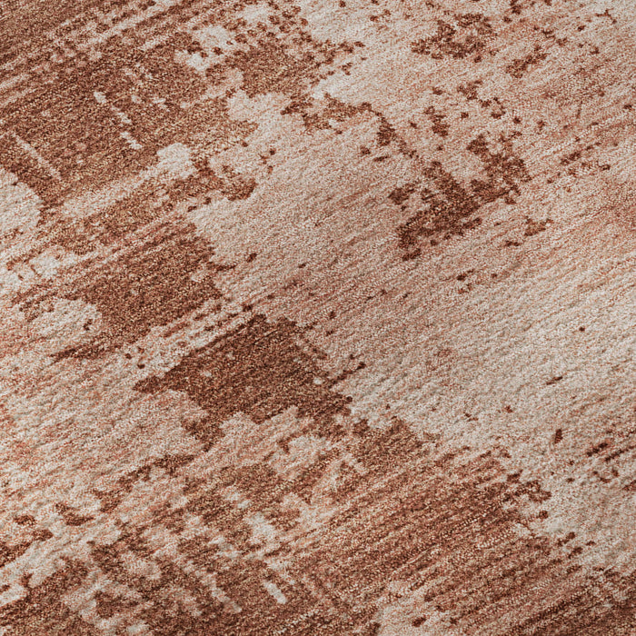 10' X 14' Abstract Washable Area Rug With UV Protection (683225) - Rust / Coral