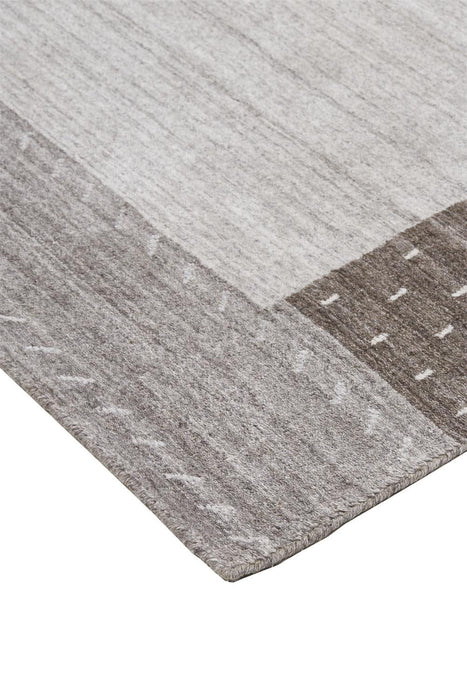 8' x 10' Wool Hand Knotted Stain Resistant Area Rug - Gray Silver And Black