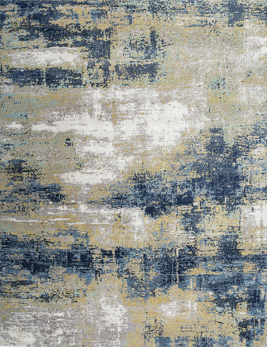 8' X 10' Contemporary Abstract Hand Knotted Area Rug - Blue