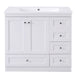 Giga shaker free-standing bathroom vanity cabinet with sink, soft-close drawers and doors, modern bathroom storage furniture.