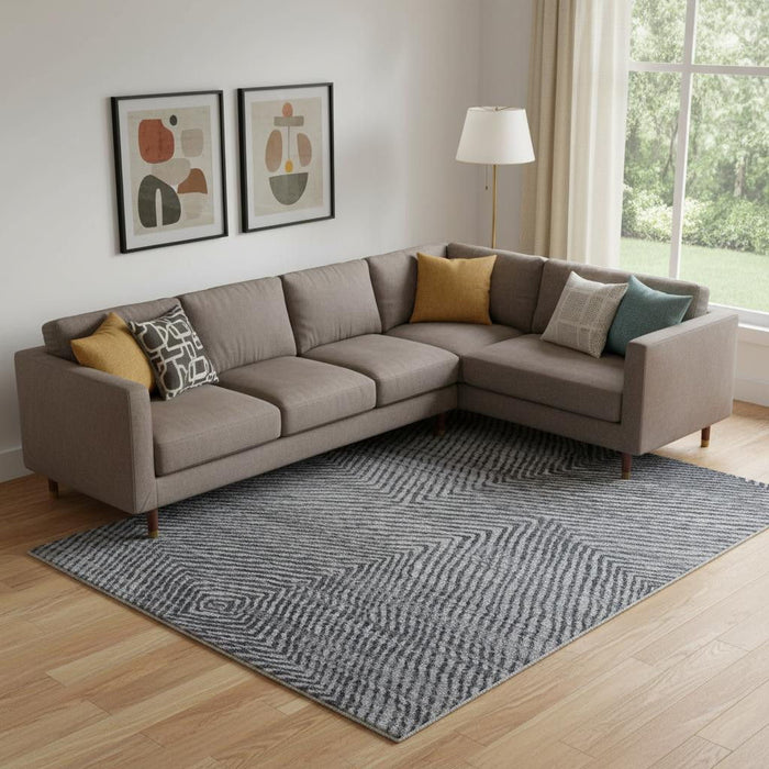 10' X 14' Wool Abstract Hand Knotted Area Rug (565945) - Gray