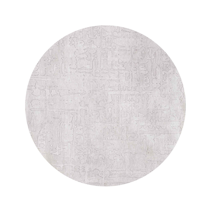 4' x 4' Round Abstract Non Skid Area Rug - White