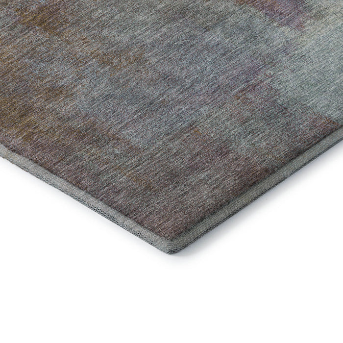 10' X 14' Abstract Washable Area Rug With UV Protection (692799) - Coffee / Ivory / Blue