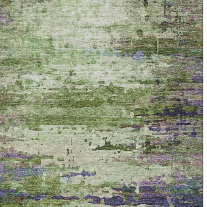 10' X 14' Abstract Washable Area Rug With UV Protection (715447) - Green / Purple