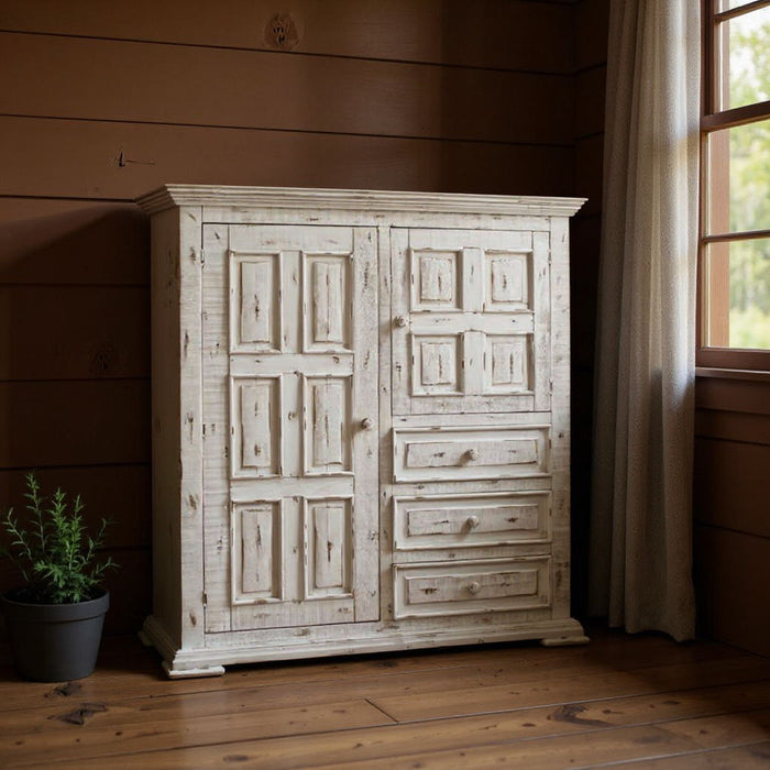 Solid Wood Three Drawer Gentlemans Chest - White