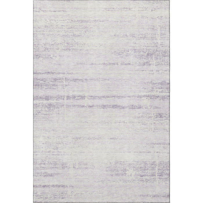 8' X 10' Abstract Washable Area Rug With UV Protection - Lavender / Ivory